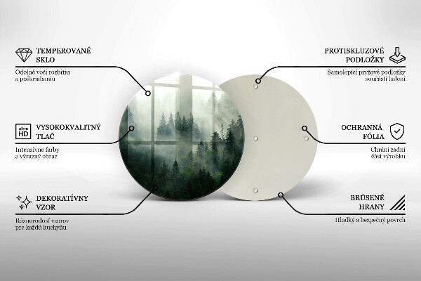 Skleněná deska do kuchyně Zamlžená lesní krajina