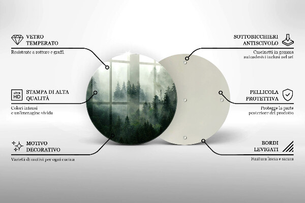 Skleněná deska do kuchyně Zamlžená lesní krajina