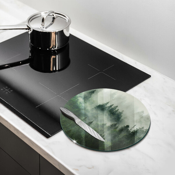 Skleněná deska do kuchyně Zamlžená lesní krajina