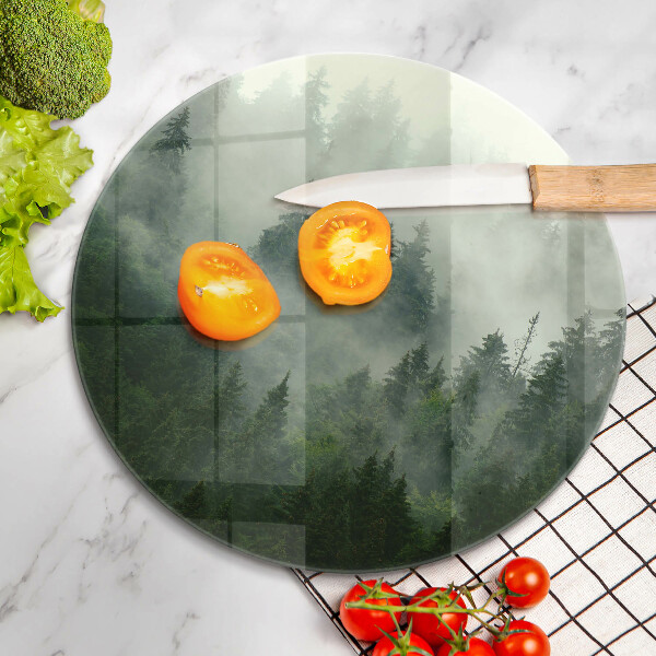 Skleněná deska do kuchyně Zamlžená lesní krajina