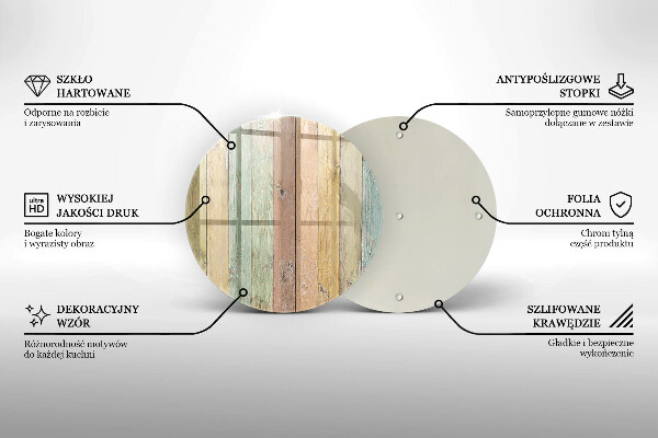 Skleněná deska do kuchyně Barevné vintage desky