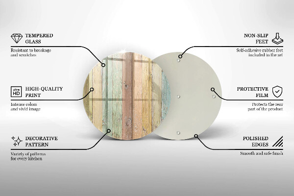 Skleněná deska do kuchyně Barevné vintage desky