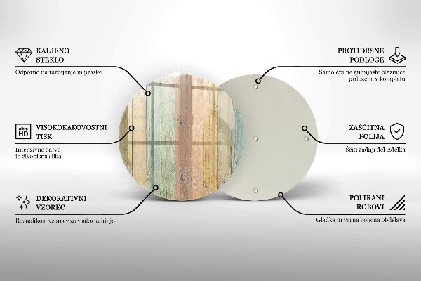 Skleněná deska do kuchyně Barevné vintage desky