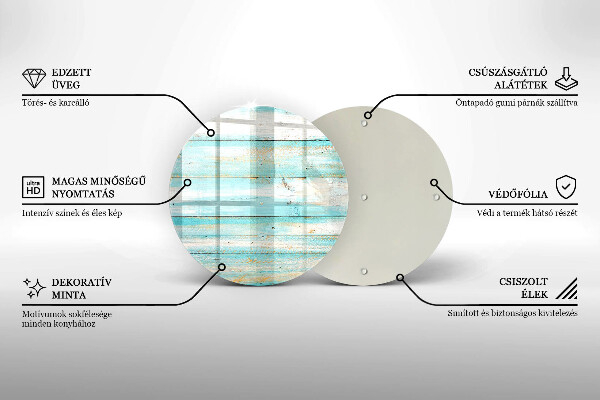 Skleněná deska do kuchyně Vintage dřevěné desky