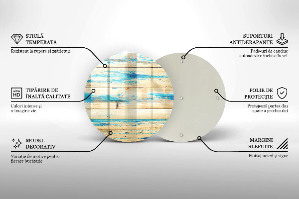 Skleněná deska do kuchyně Retro dřevěné desky