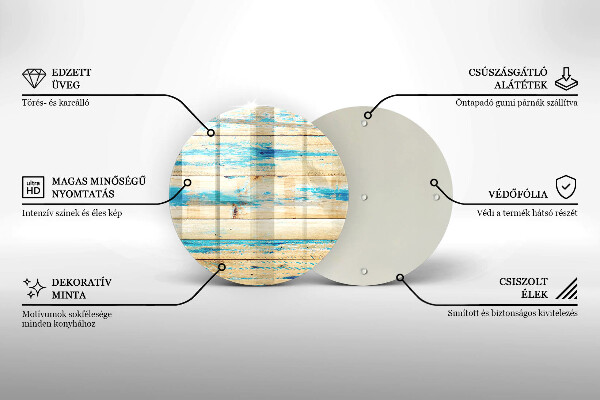 Skleněná deska do kuchyně Retro dřevěné desky