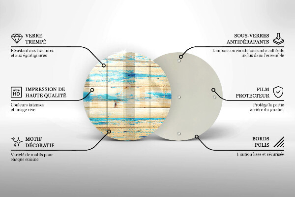 Skleněná deska do kuchyně Retro dřevěné desky