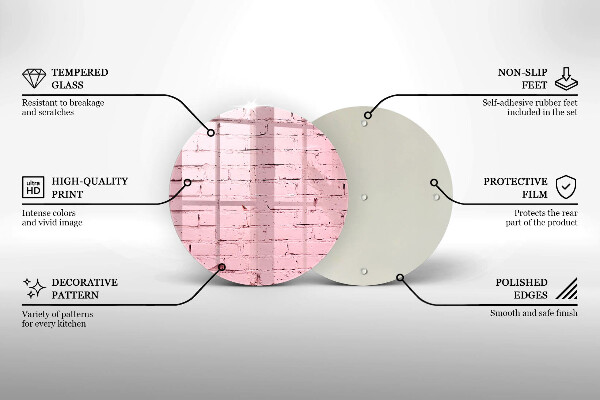 Skleněná deska do kuchyně Pastelová cihlová zeď