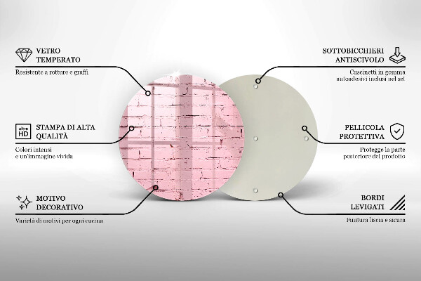 Skleněná deska do kuchyně Pastelová cihlová zeď