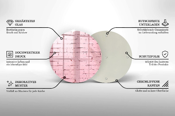 Skleněná deska do kuchyně Pastelová cihlová zeď