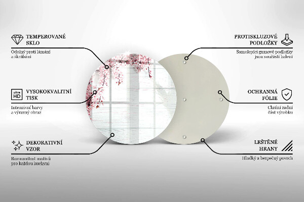 Skleněná deska do kuchyně Květiny na prknech