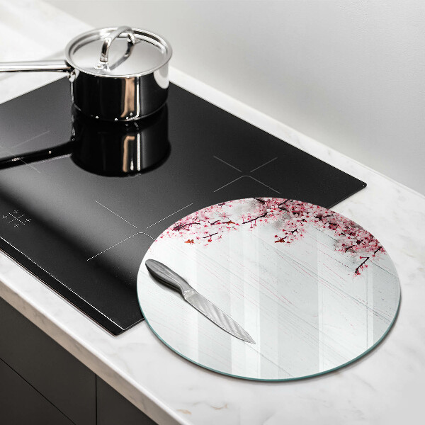 Skleněná deska do kuchyně Květiny na prknech