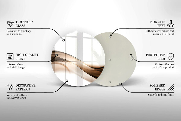 Skleněná deska do kuchyně Abstraktní hnědé čáry