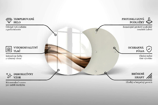 Skleněná deska do kuchyně Abstraktní hnědé čáry