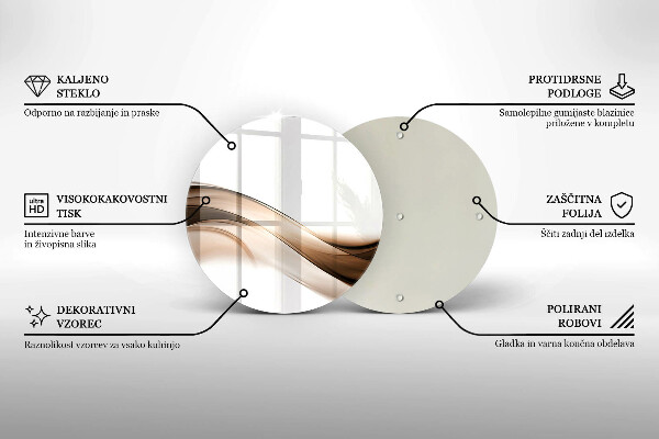 Skleněná deska do kuchyně Abstraktní hnědé čáry