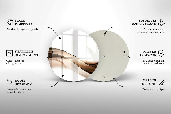 Skleněná deska do kuchyně Abstraktní hnědé čáry