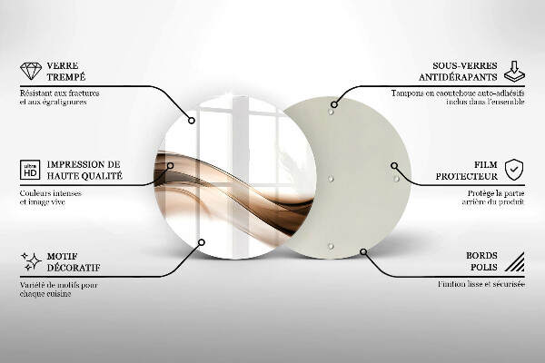 Skleněná deska do kuchyně Abstraktní hnědé čáry