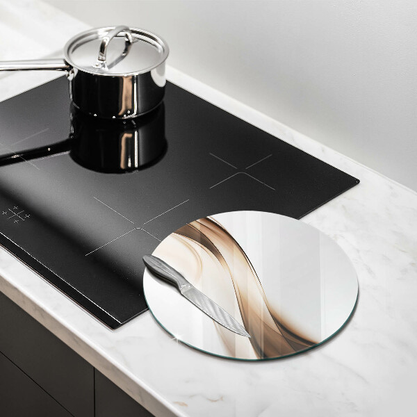 Skleněná deska do kuchyně Abstraktní hnědé čáry