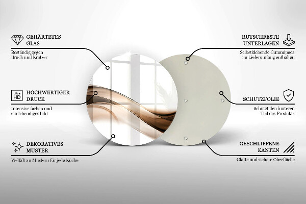 Skleněná deska do kuchyně Abstraktní hnědé čáry