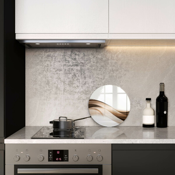 Skleněná deska do kuchyně Abstraktní hnědé čáry