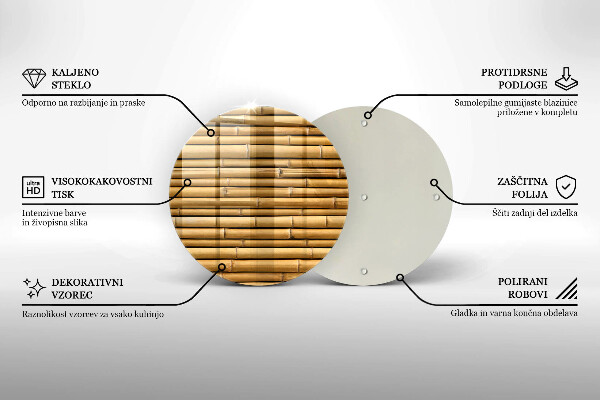 Skleněná deska do kuchyně Přírodní boho bambus