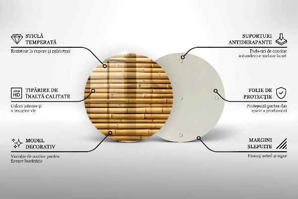 Skleněná deska do kuchyně Přírodní boho bambus