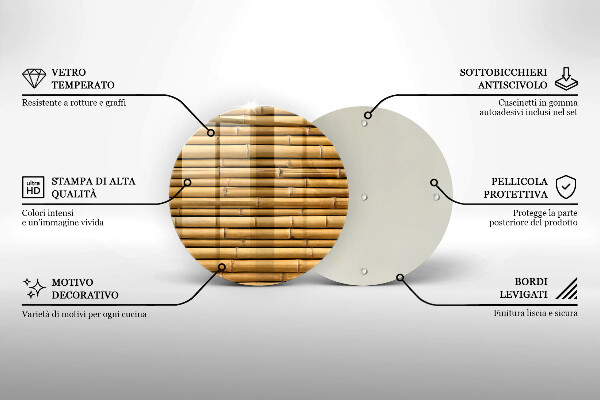 Skleněná deska do kuchyně Přírodní boho bambus