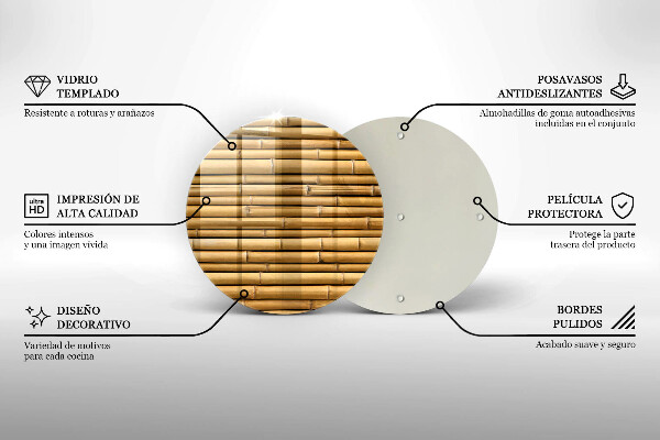 Skleněná deska do kuchyně Přírodní boho bambus