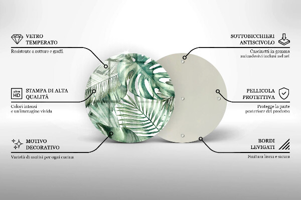 Krájecí prkénko skleněné Malované listy