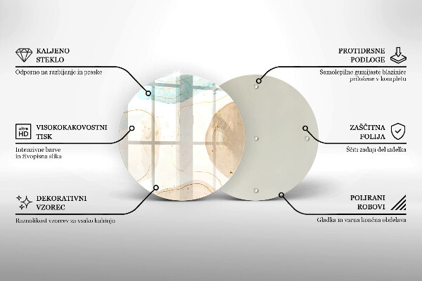 Krájecí prkénko skleněné Boho skvrny a zlato