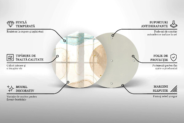 Krájecí prkénko skleněné Boho skvrny a zlato