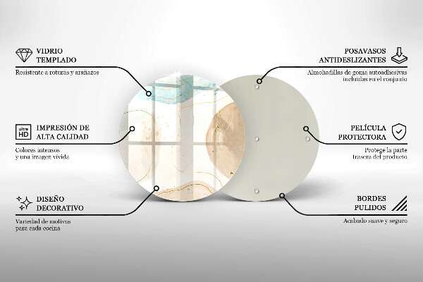 Krájecí prkénko skleněné Boho skvrny a zlato