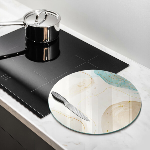 Krájecí prkénko skleněné Boho skvrny a zlato