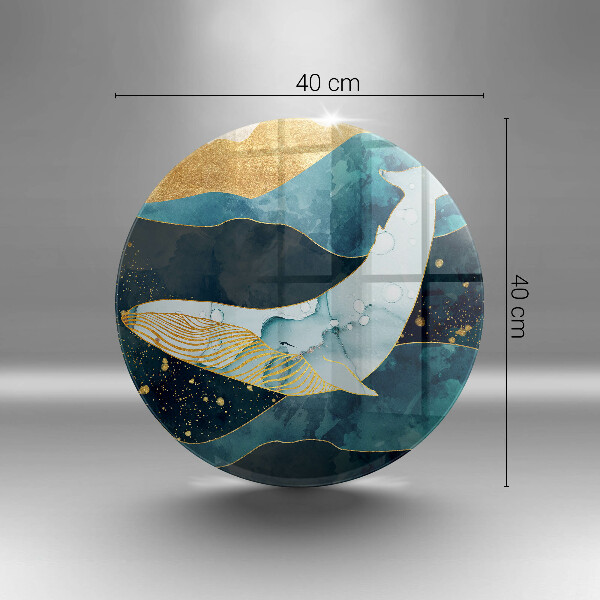 Skleněná deska do kuchyně Velryba abstrakce