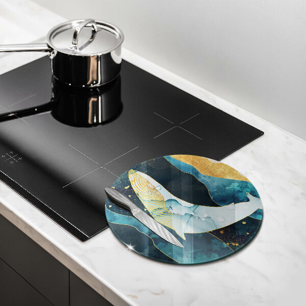 Skleněná deska do kuchyně Velryba abstrakce