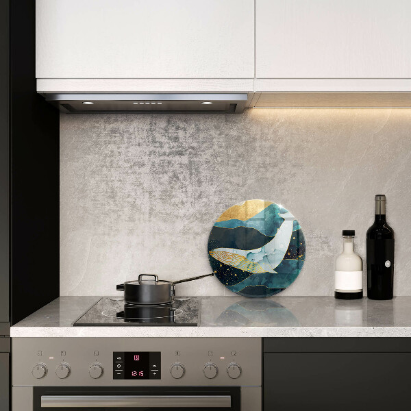 Skleněná deska do kuchyně Velryba abstrakce