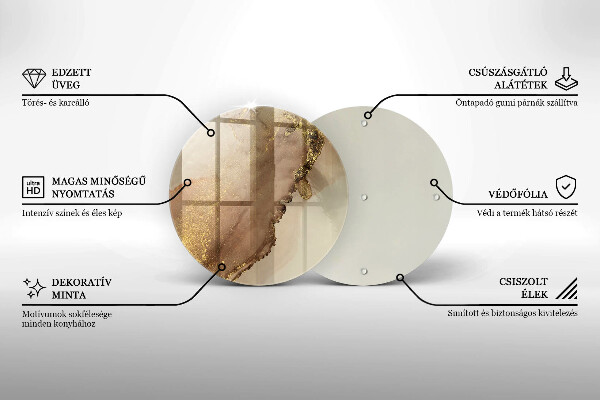 Skleněná deska do kuchyně Zlatá abstrakce