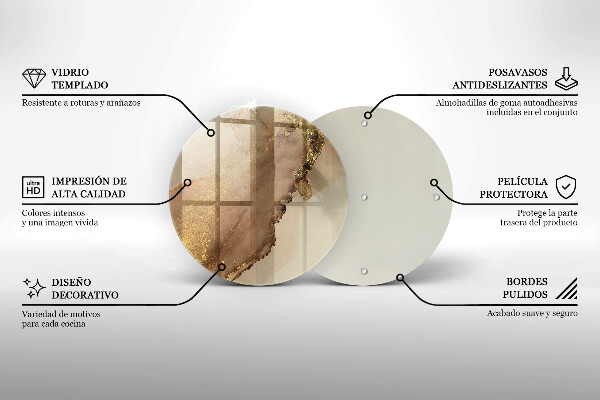 Skleněná deska do kuchyně Zlatá abstrakce