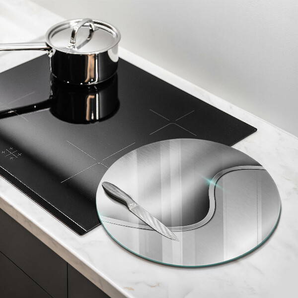 Skleněná deska do kuchyně Abstraktní stříbrný kov