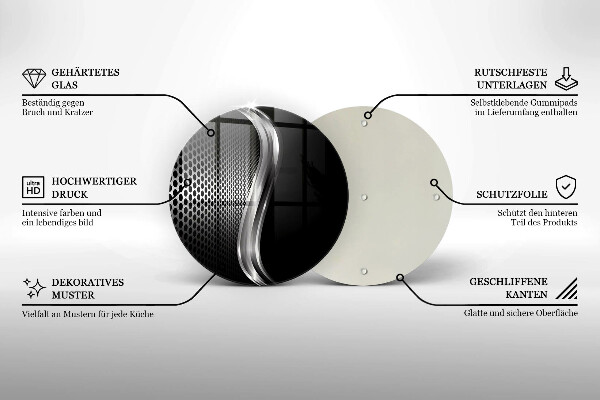 Krájecí prkénko skleněné Kovová konstrukce