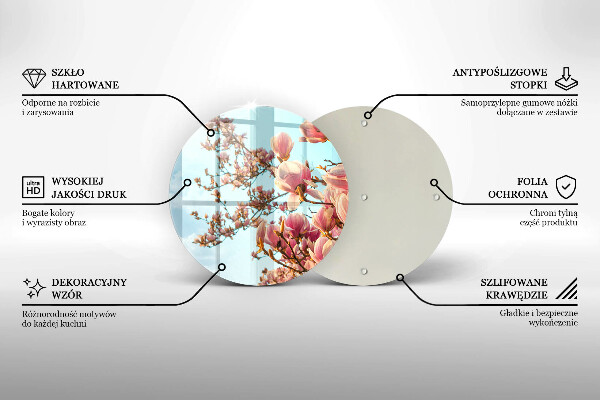 Skleněná deska do kuchyně Růžové květy strom