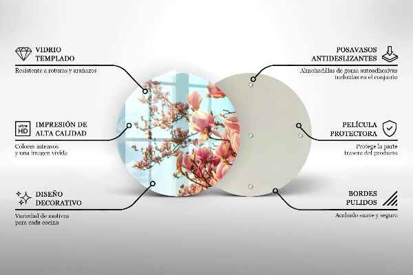 Skleněná deska do kuchyně Růžové květy strom