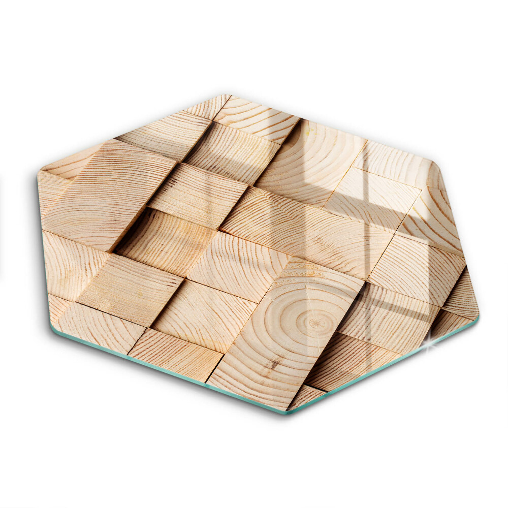 Skleněná krájecí deska Dřevěné čtverce