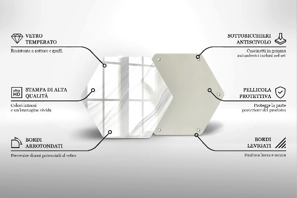 Skleněná krájecí deska Jemný mramor