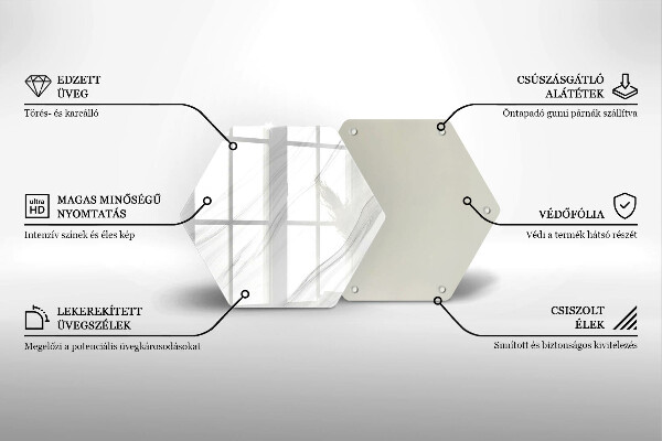 Skleněná krájecí deska Jemný mramor