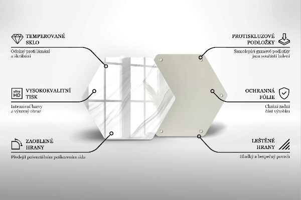 Skleněná krájecí deska Jemný mramor