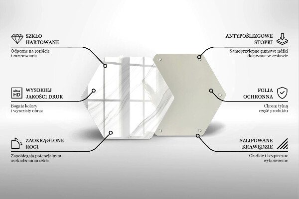 Skleněná krájecí deska Jemný mramor