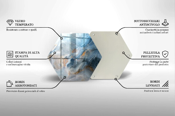 Skleněná krájecí deska Textura mramoru