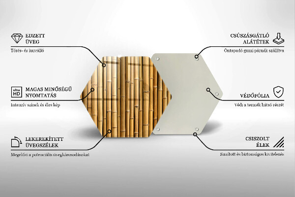 Skleněná deska do kuchyně Přírodní boho bambus