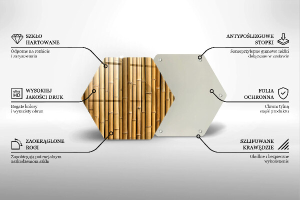 Skleněná deska do kuchyně Přírodní boho bambus